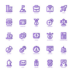 Business and Corporation icon pack for your website, mobile, presentation, and logo design. Business and Corporation icon baisc line gradient design. Vector graphics illustration and editable stroke.