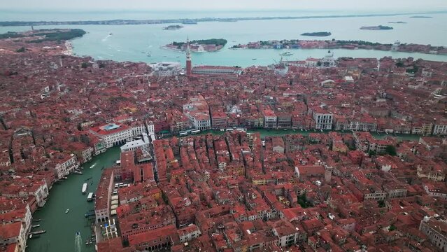 Aerial view of Venice City in Italy