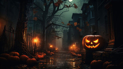 halloween night in the city