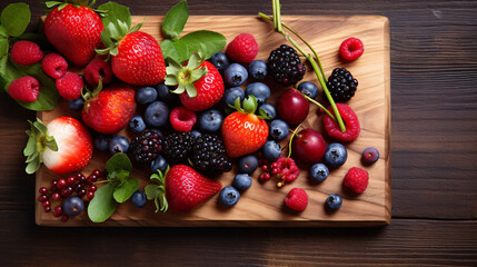 strawberries and blueberries