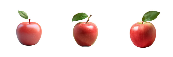 transparent background with an organic apple