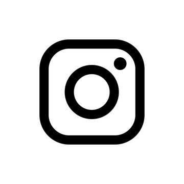 Instagram icons, social media buttons, simple black and white frame