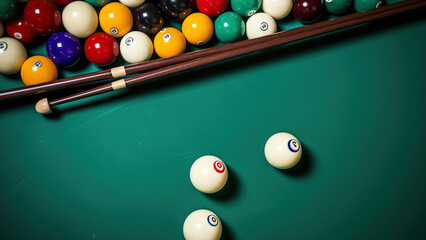 Striking Neon: Glowing Pool Balls in a Billiard Game