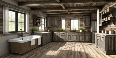 Architecture Rustic Concept Interior Bathroom Indoor Wooden Furniture