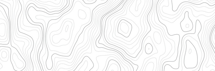 Abstract wavy topographic map contour, lines Pattern background. Wavy curve lines banner design. Topographic map and landscape terrain texture grid. Vector illustration.