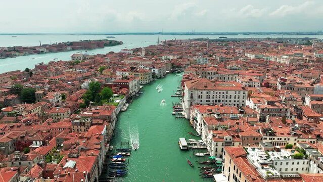 Aerial view of Grand Canal in Venice, Italy