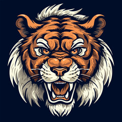 Tiger head mascot logo vector illustration