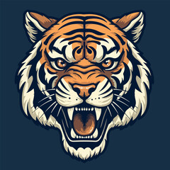 Tiger head mascot logo vector illustration