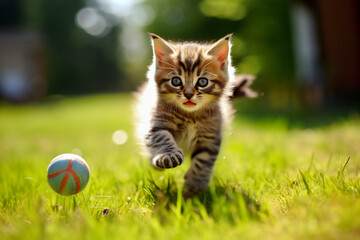 Cute kitten playing