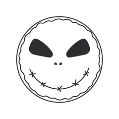 donut emoticon halloween sweet element icon line 