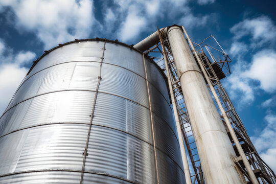 Captivating Perspectives: Exploring the Majestic Allure of Grain Silos and Farming Machinery