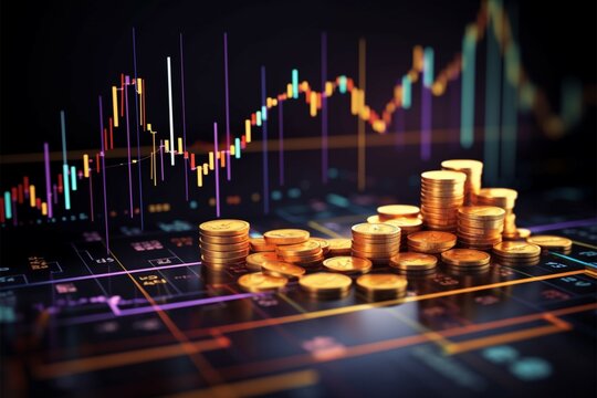 Dynamic lines Businesses, stock market performance portrayed through detailed graphs Generative AI