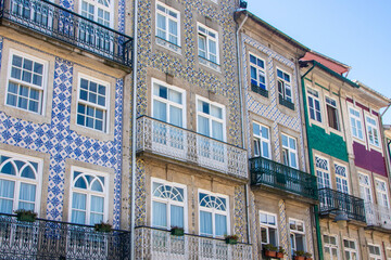 Facades of palaces in the Historical center of Braga