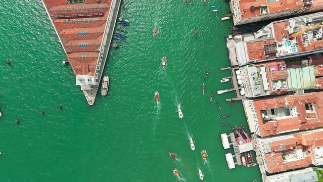 Aerial view of Grand Canal and Saint Peter's Basilica in Venice, Italy