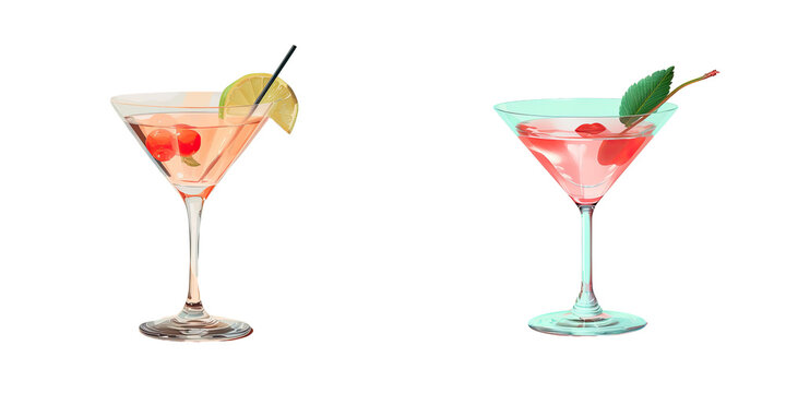 transparent background with a cocktail