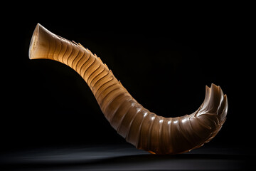 a shofar the traditional rams horn blown - obrazy, fototapety, plakaty