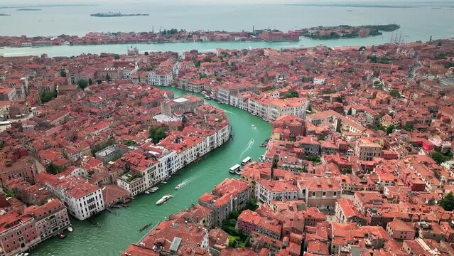 Aerial view of Venice City in Italy