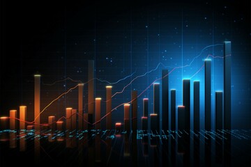 Naklejka premium Market price and profit depicted through bar chart enrich business management concepts Generative AI