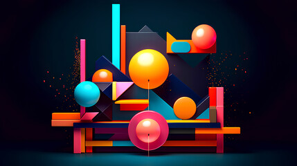 Cosmic Convergence: Constructing a 3D Geometric Poster of Celestial Shapes