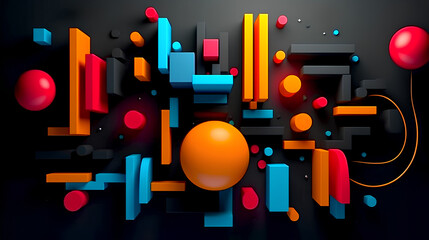 Interstellar Geometry: Creating a 3D Poster with Cosmic Geometric Forms