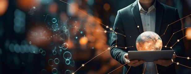 Tycoon wielding international tech synergy, advancing digital marketing frontiers Generative AI