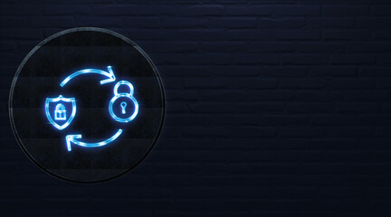 Transaction Security Best Practices icon neon sign