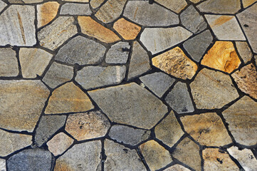 A fragment of the sidewalk in the gallery on Street Ugo Bassi in Bologna