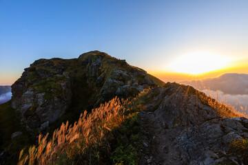 Sunrise on top of the mountain