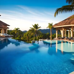 Luxurious 5-star resort with a beautiful view swimming pool design