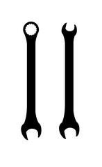 pair of Industrial spanner silhouette illustration, vector clipart on a white background.