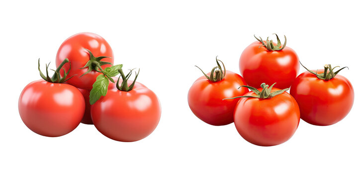 Tomatoes alone on transparent background