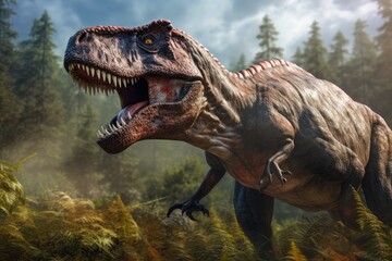 Obraz premium tyrannosaurus rex in the grass dinosaur