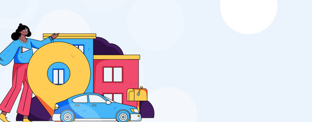 Flat vector concept operation hand-drawn illustration of people taking a taxi
