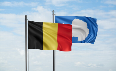 Belgium and Antarctica flag