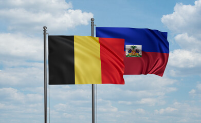 Haiti and Belgium flag