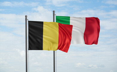 Italy and Belgium flag