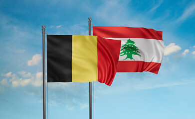Lebanon and Belgium flag