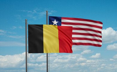 Liberia and Belgium flag