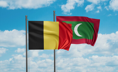 Maldives and Belgium flag