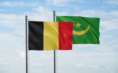 Mauritania and Belgium flag
