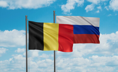 Russia and Belgium flag
