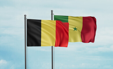 Senegal and Belgium flag