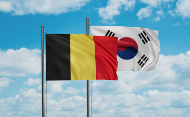 South Korea and Belgium flag