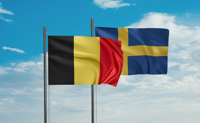 Sweden and Belgium flag