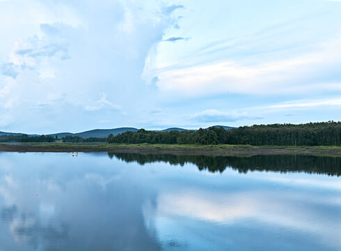 Landscape view of Mae Puem Reservoir