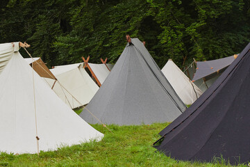 Vintage tents at the Viking Festival in Denmark