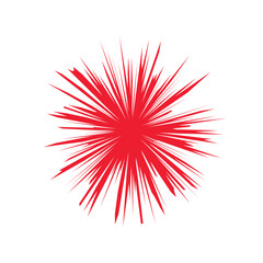 Red impact effect icon. Vector.