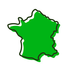 Flat design french map icon. Vector.