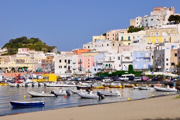 Old town of Ponza with the port, Ponza Island, Italy
