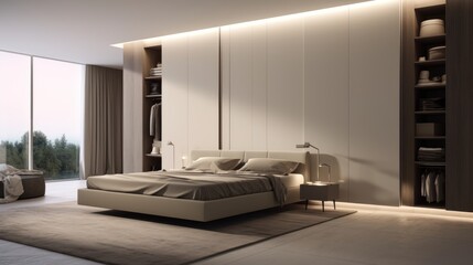 Bedroom with Wardrobe Sliding Doors Design Ideas